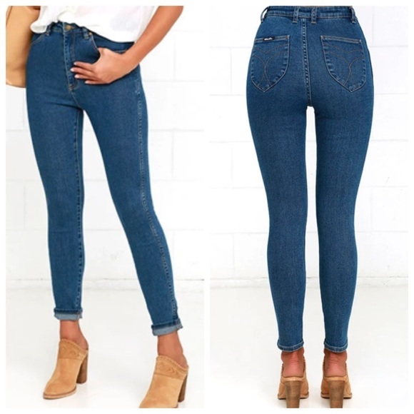 Rollas Eastcoast Skinny Jeans Medium Wash Women’s Size 26 High Waist Ankle Fit - Picture 1 of 14